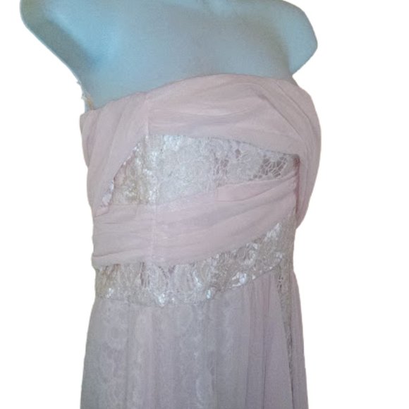 LE CHATEAU Strapless Prom Formal Peachy Pink Hi Low Dress Gown XL NEW N… - Picture 2 of 10